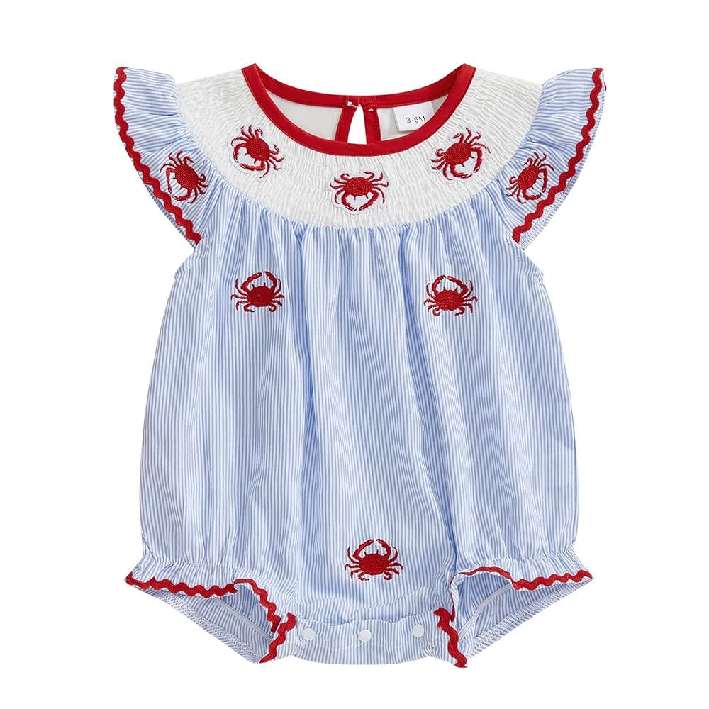Amazon.com: Lenjindjer Infant Baby Girl Smocked Outfit
